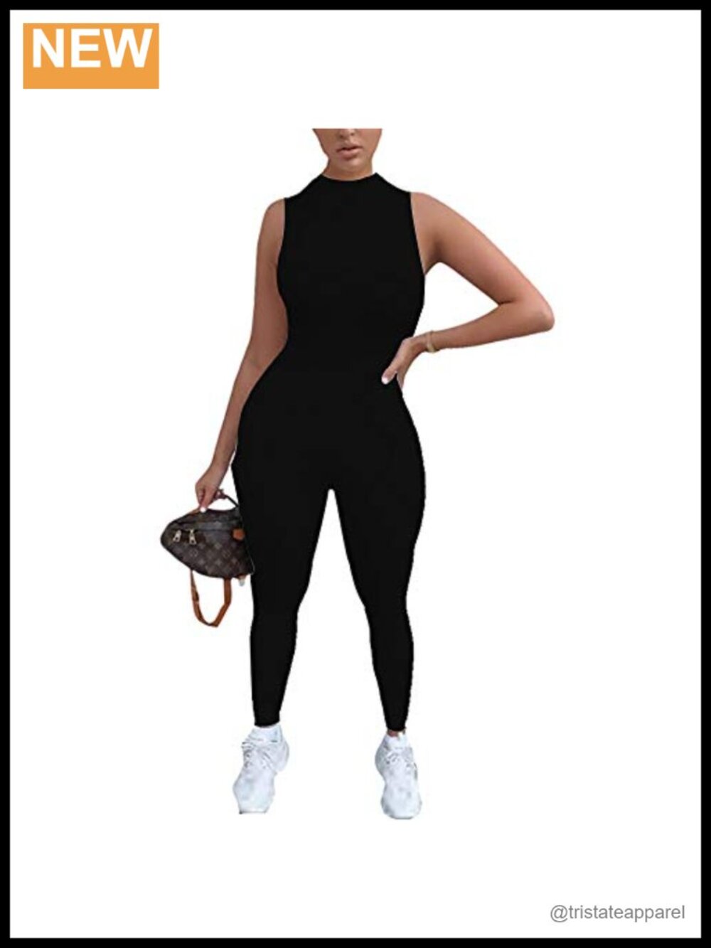 Women's Sleeveless Zipper Bodycon Slim Fit Long Jumpsuit Romper Party Club